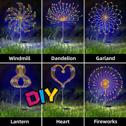 Solar Fireworks Outdoor Garden Light